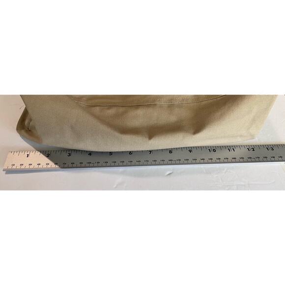 Khaki Purse, Handmade by Nana, Pockets, Mid Size, Wooden Handles - Picture 6 of 10